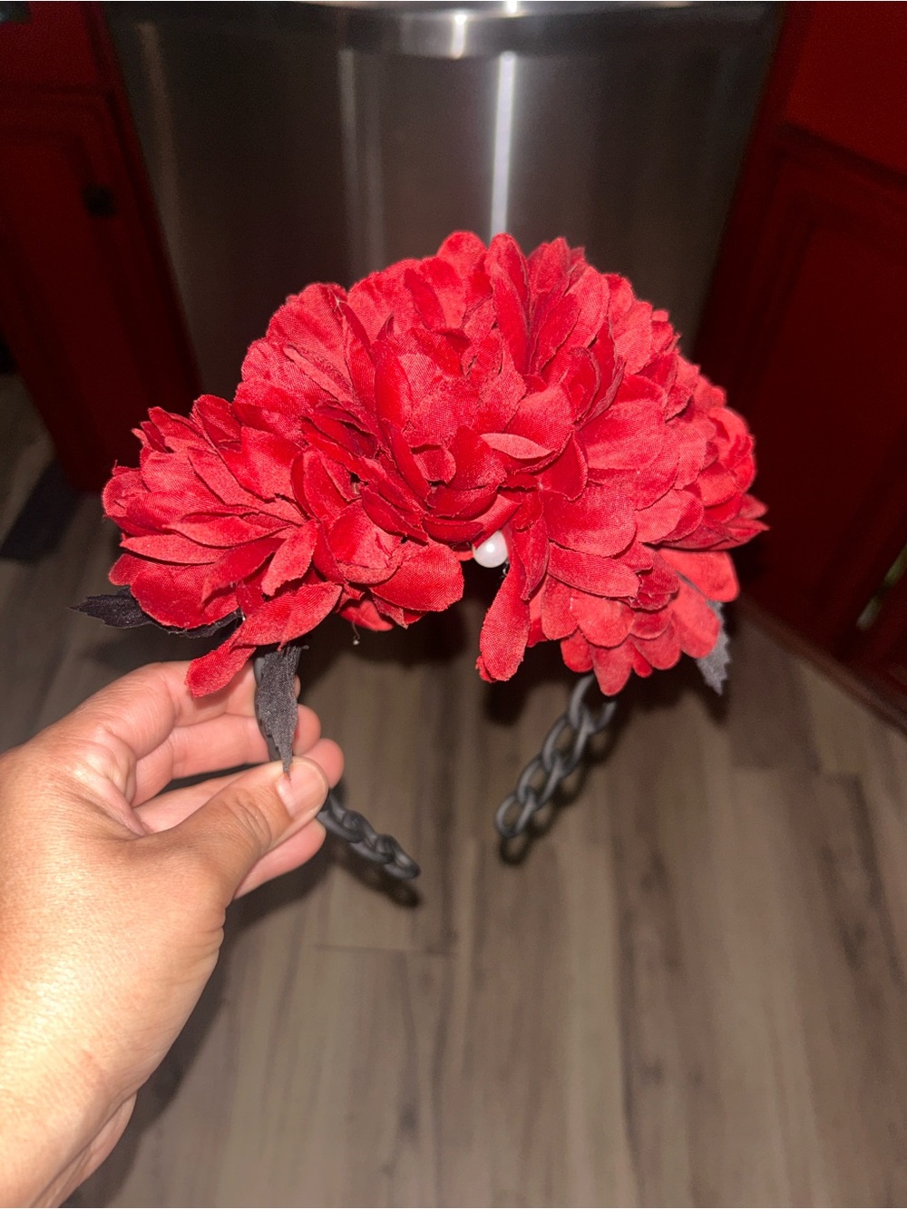 Day of the Death Red Floral Headband